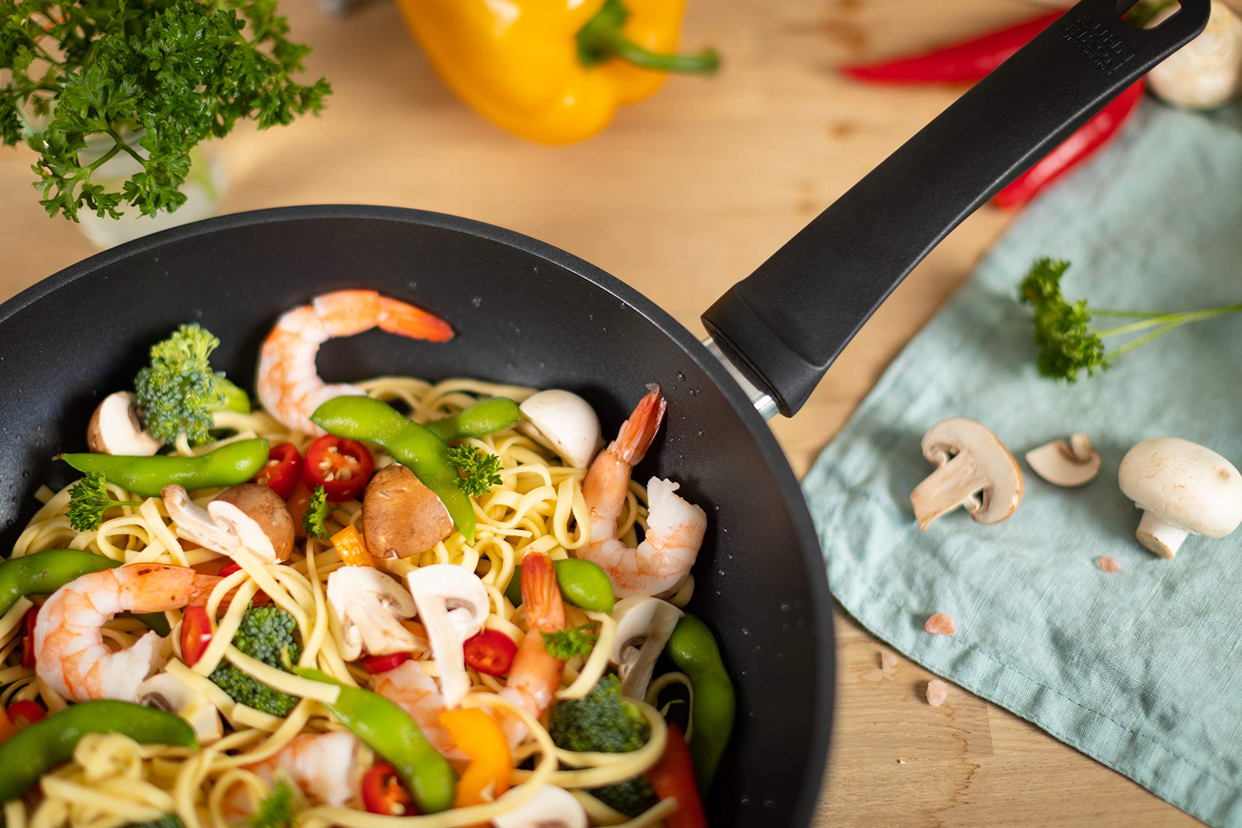 KUHN RIKON, Sarten wok antiadherente de aluminio EASY INDUCTION wok, apto para vitrocerámicas inducción, 28 cm