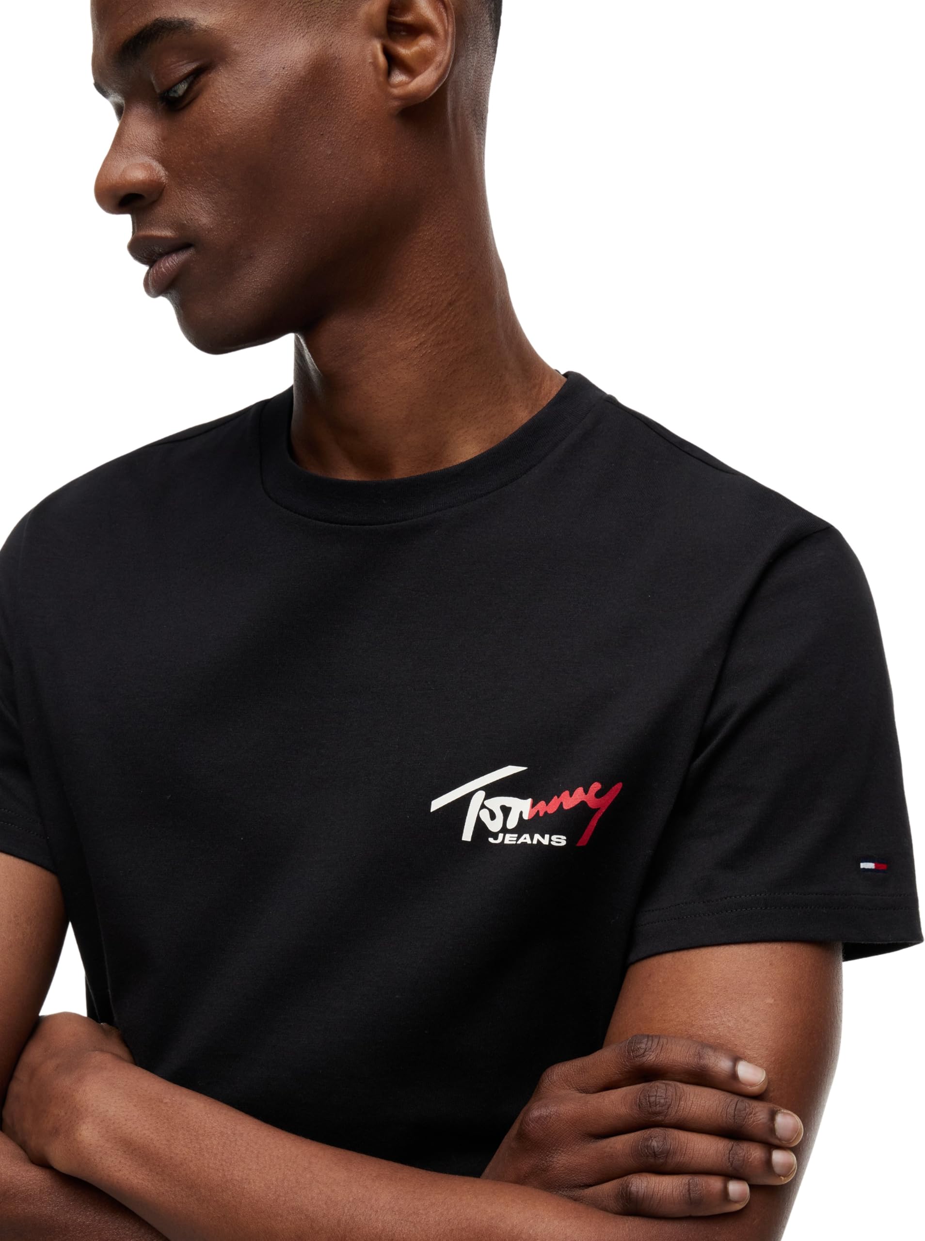 Tommy Jeans TJM Slim Sign Chest SS Tee Ext Dm0dm22538 T-Shirt S/S Homme (Lot de 1)