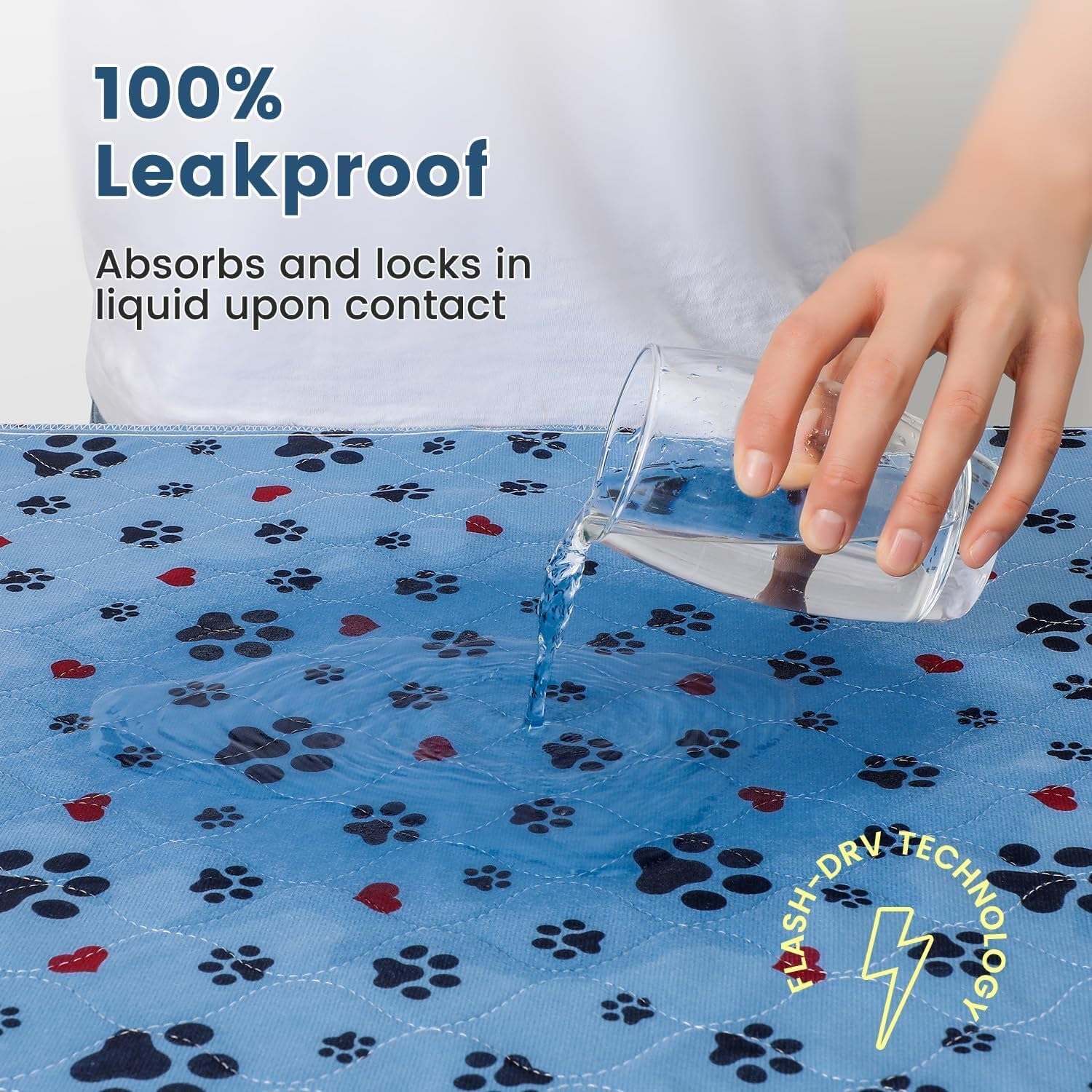 Washable Pee Pads for Dogs,2 Pack Extra Large 48"x48" Super Absorbent Reusable Puppy Pads,Non-Slip 100% Waterproof Dog Pee Pad,Pet Training Pads for Couch, Crate,Potty Training,Floor