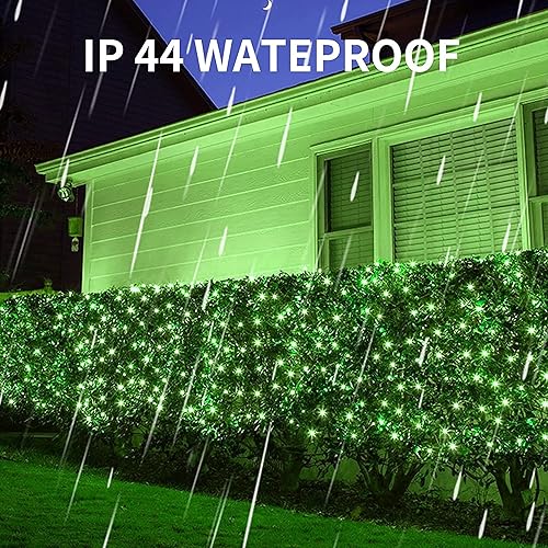 Miniatura 2 de Dazzle Bright 360 luces LED de red del Día de San Patricio, cadena de luces impermeables conectables de 12 x 5 pies con 8 modos, decoraciones de