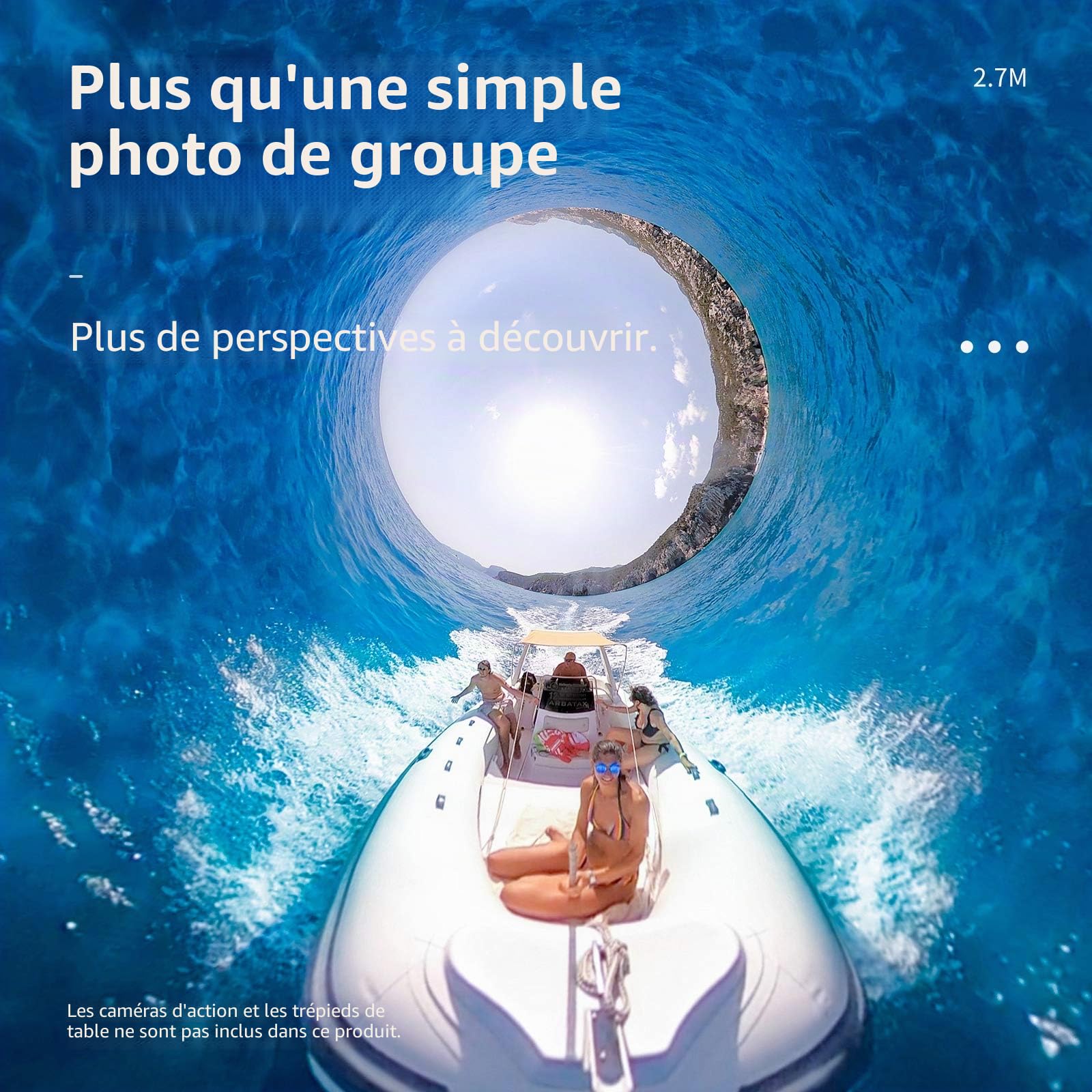 REYGEAK Perche à selfie ultra longue pour GoPro Hero, Insta 360, Osmo Action Camera, extensible à 3 longueurs 55,9 cm, 120 cm, 270 cm en fibre de carbone (perche à selfie améliorée 2,7 M)