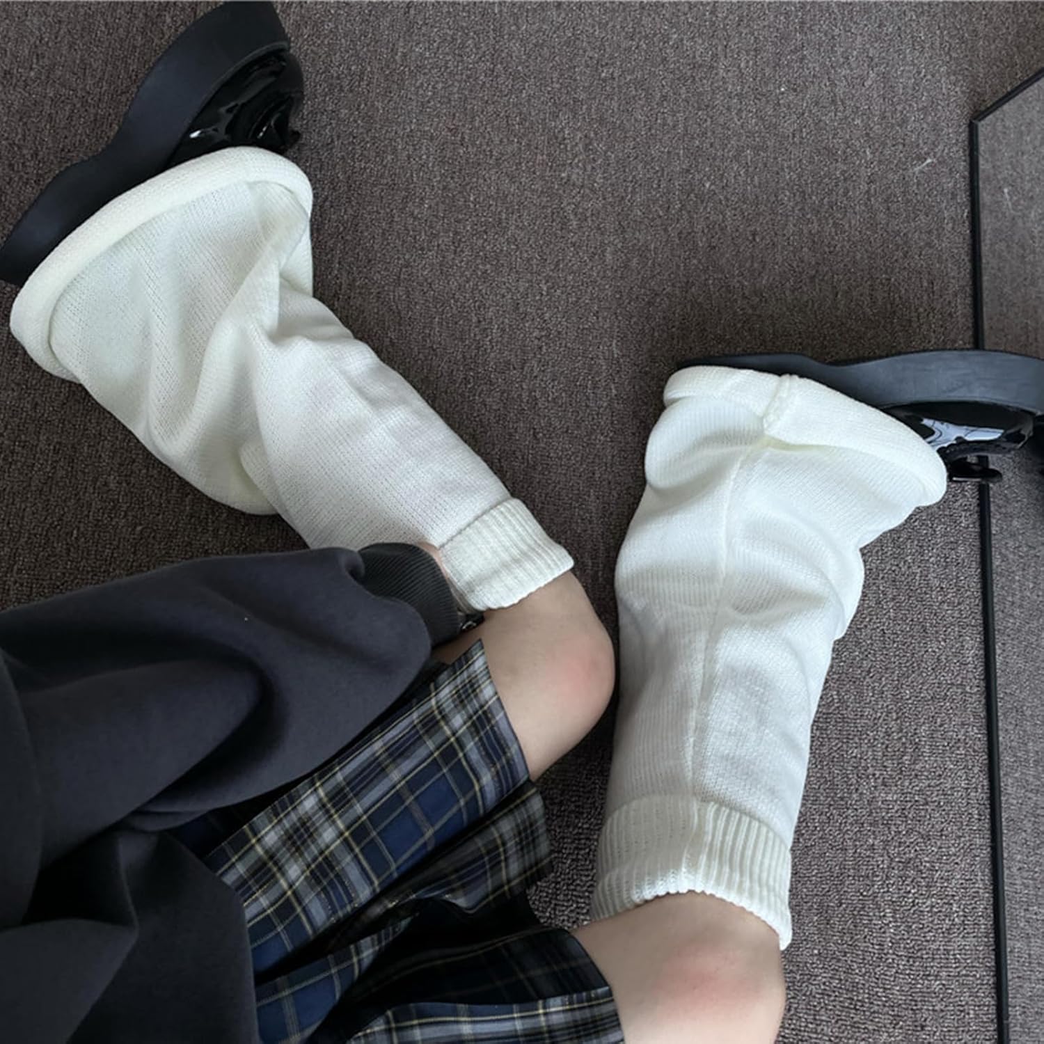 Y2K Knit Leg Warmers for Women Kawaii Leg Warmers Harajuku Long Leg Socks Cover Goth Lolita Winter Accessories - Image 5