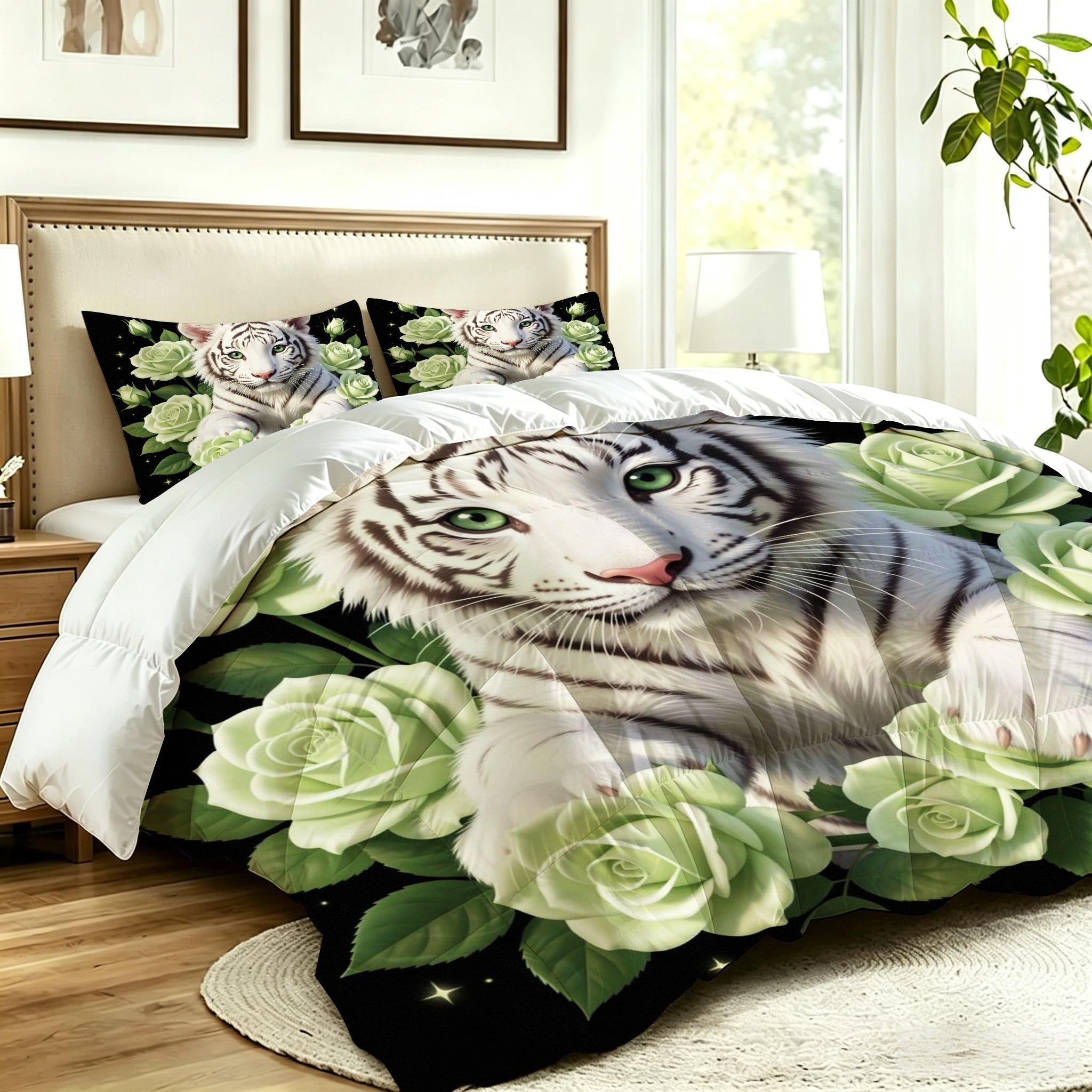 Couette 2 Personnes 200x200 cm, Tigre Blanc, CQ5722