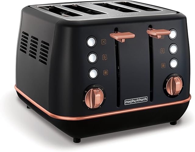 Morphy Richards Evoke 4 Slice Toaster Special Edition 240114 Black and Rose Gold Four Slice Toaster