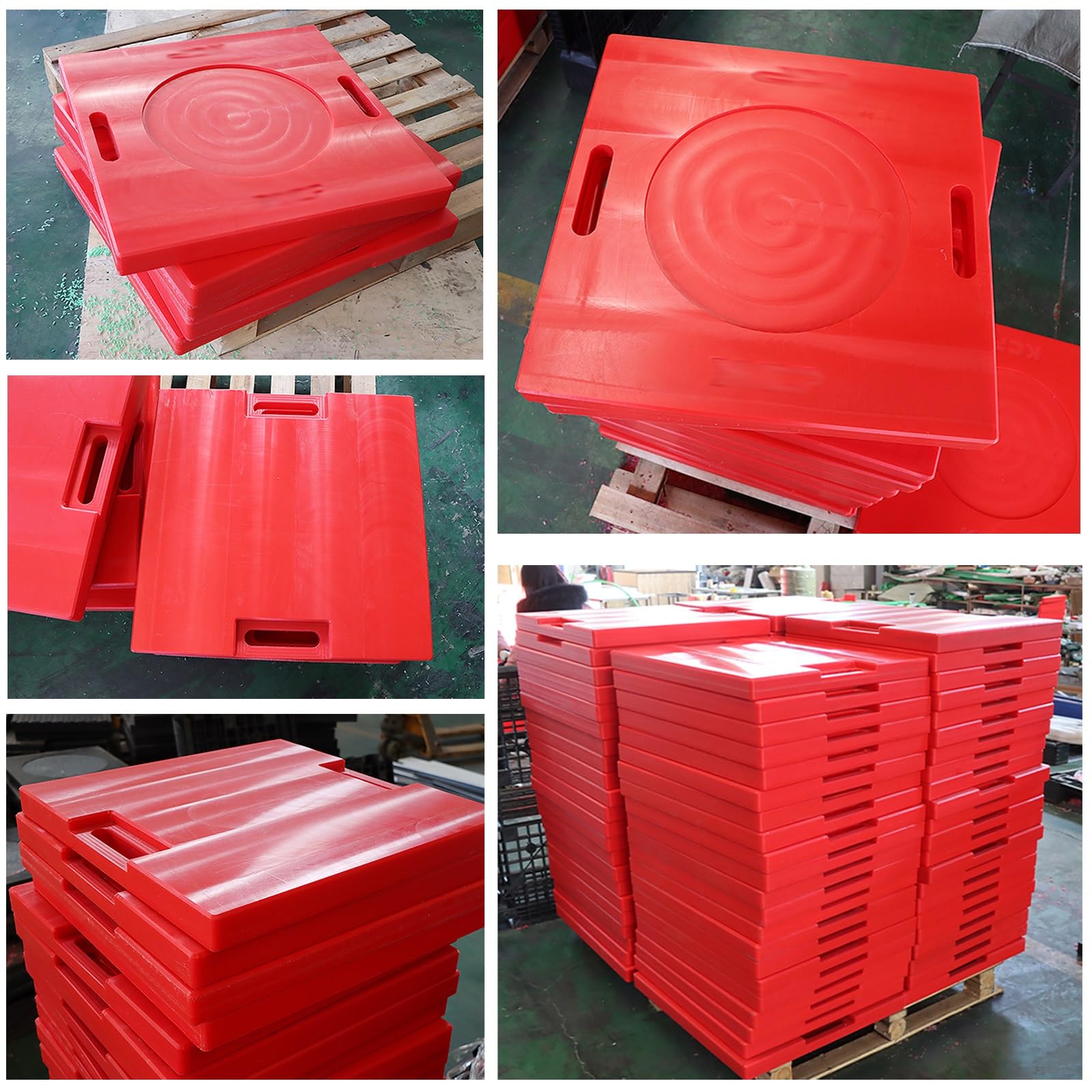 Generico Confezione da 4 tappetini stabilizzatori Personalizzati - 40x40 cm, Resistenti, per Gru, Pompe per calcestruzzo e Supporto Camper - Blocchi di atterraggio per martinetti da 40 tonnellate per