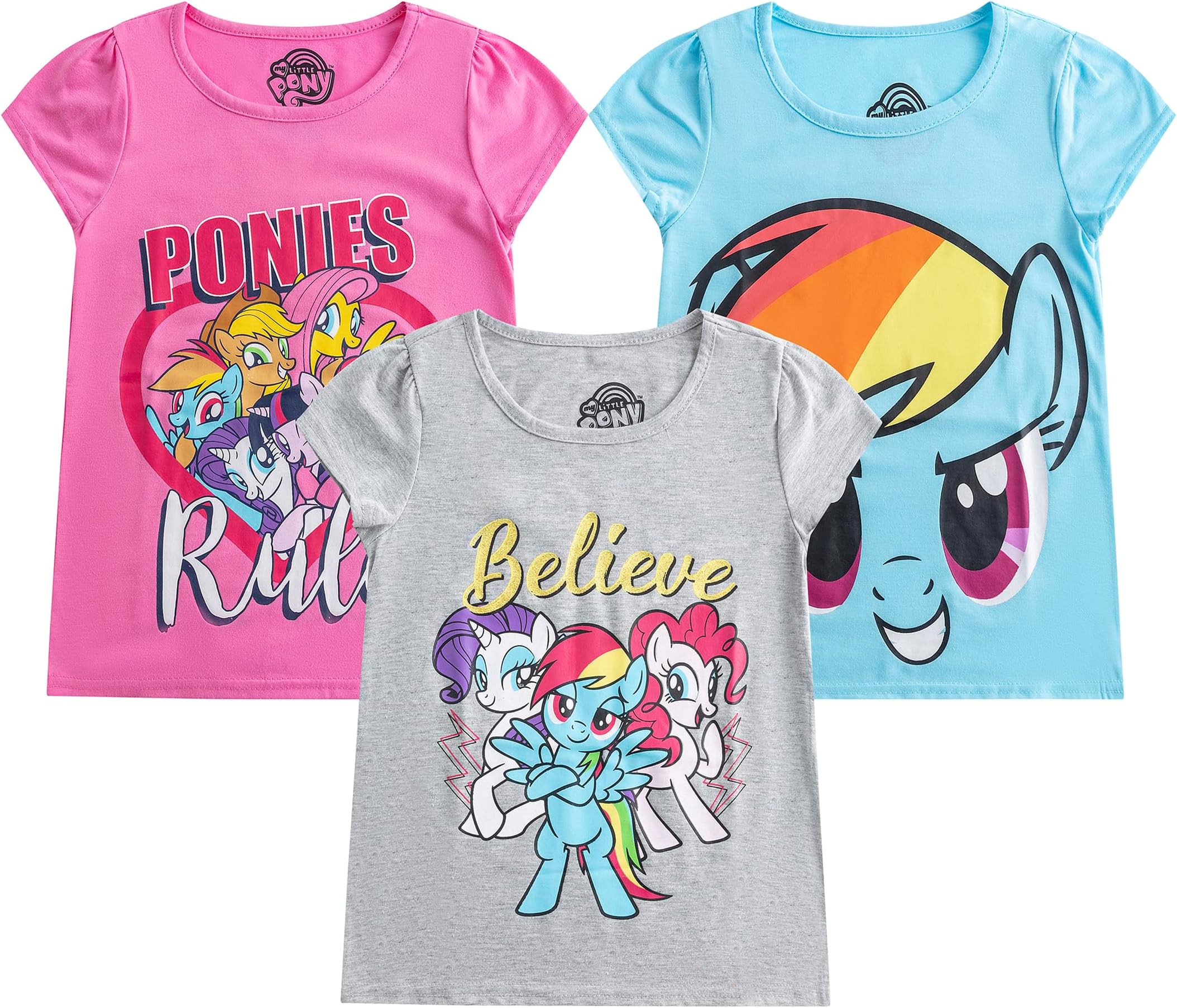 My Little PonyGirls 3 Pack Short Sleeve T-Shirt for Big Kids