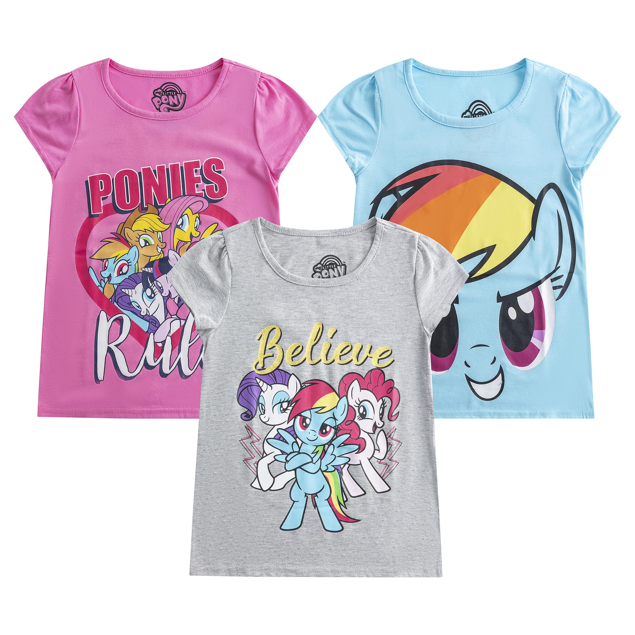 My Little PonyGirls 3 Pack Short Sleeve T-Shirt for Big Kids