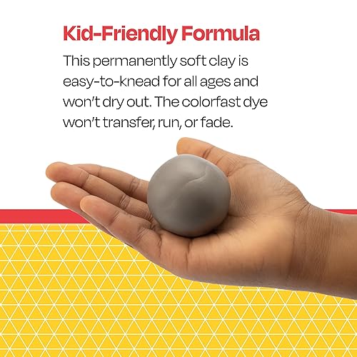 Miniatura 4 de School Smart Arcilla de modelado para uso escolar y doméstico, diseño permanentemente suave, 1 libra, color gris