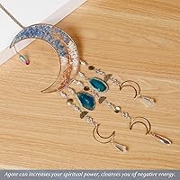 Vista 6 de Atrapasueños de piedras preciosas de ágata con 7 chakras, árbol de la vida, atrapasueños con piedras de cristal, decoración de pared hecha a mano