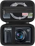 BOVKE Camera Case for Canon PowerShot SX740 / SX730 / G7 X Mark III / G7X Mark II / V1 Digital Camera, Hard Protective Holder Travel Storage Bag, Mesh Pocket fits Cable, Batteries, SD Card, Yellow