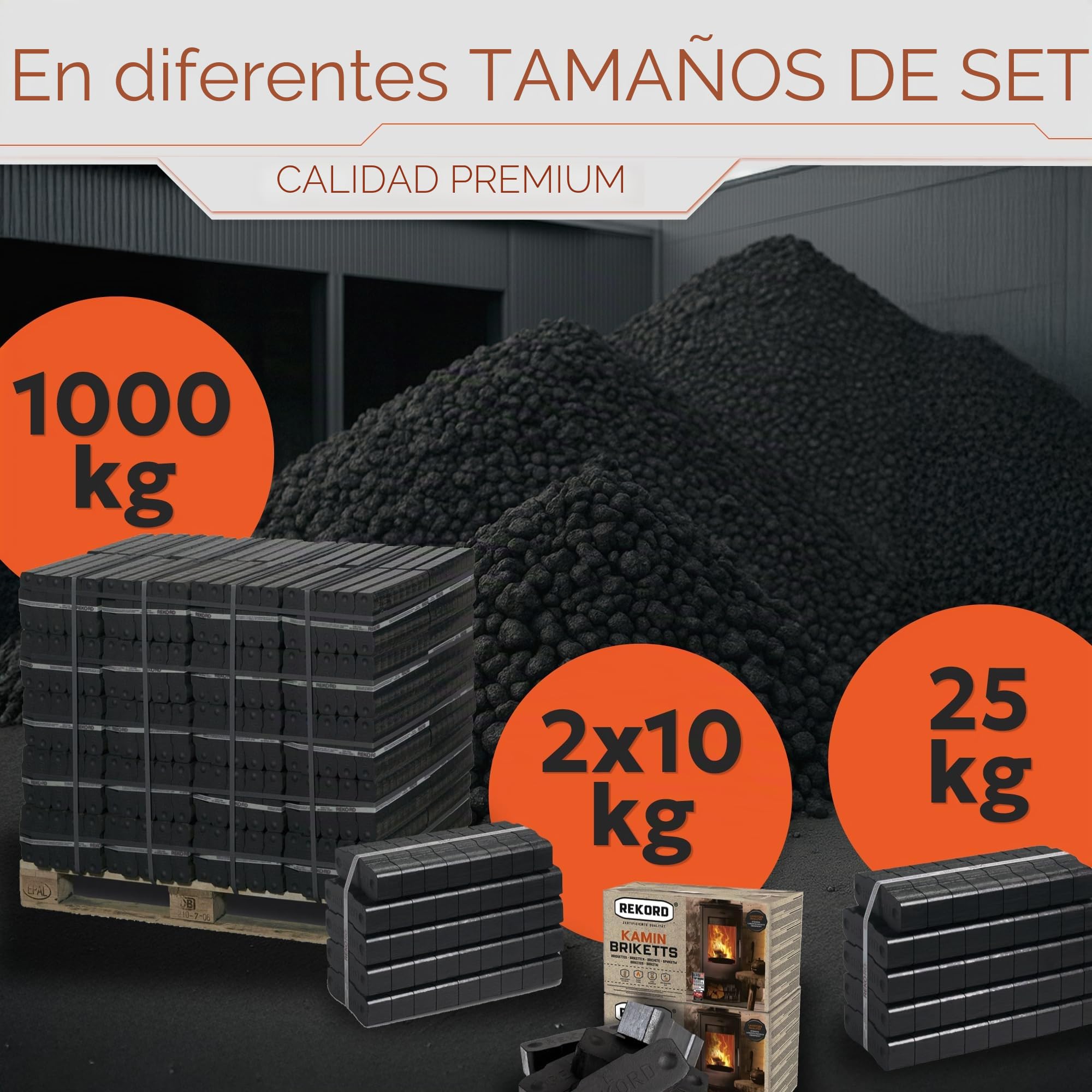 Briquetas de lignito de carbón 25 kg para chimenea y estufa
