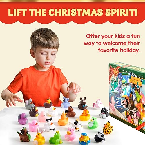 Miniatura 2 de JOYIN Calendario de Adviento de Navidad de 24 días 2023 con 24 patos de goma diferentes para niños, calendario de Adviento de cuenta regresiva de 24