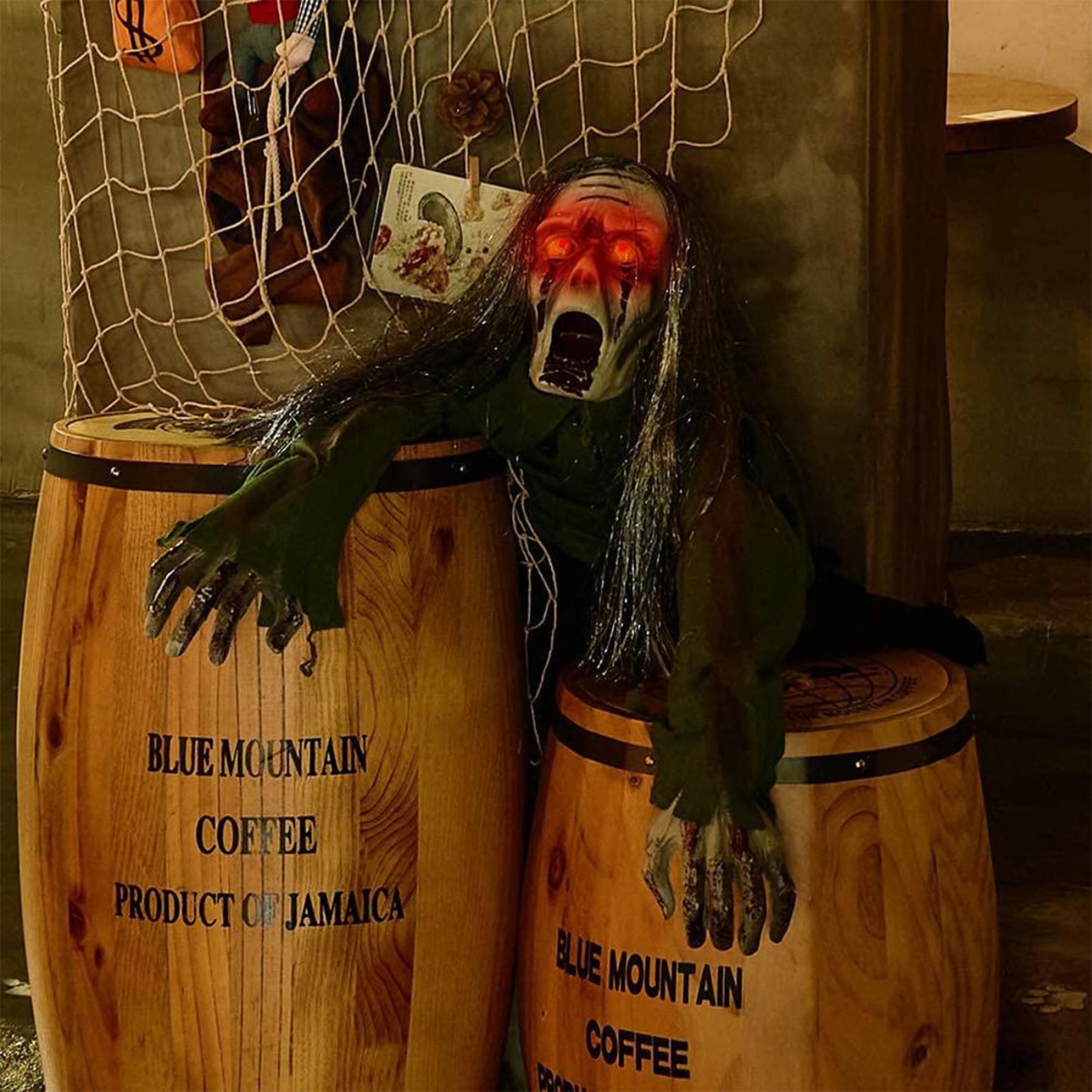Accessoires d'halloween, décorations de Zombies rampants, activé par Le Son, Rouge, 3, 6 Pieds