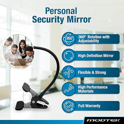 Miniatura 2 de New Modtek - Espejo de seguridad con clip de alta definición, espejo de seguridad convexo para monitores de escritorio o en cualquier lugar (3.75