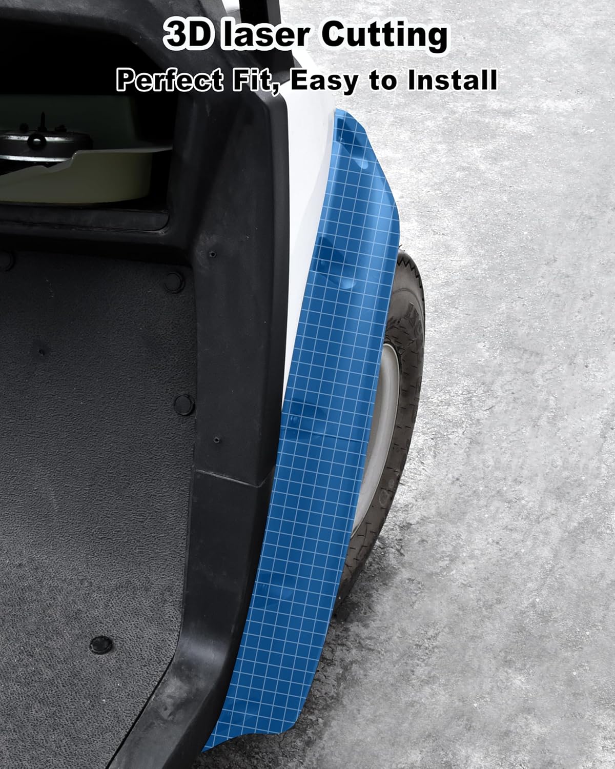 SAUTVS Front and Rear Fender Flares Compatible with Yamaha Drive2 G29 2017-2025 Golf Cart Accessories, Combined Mud Flaps Mud Guards for Yamaha Drive2 G29 Standard and Unmodified Golf Carts Body Only