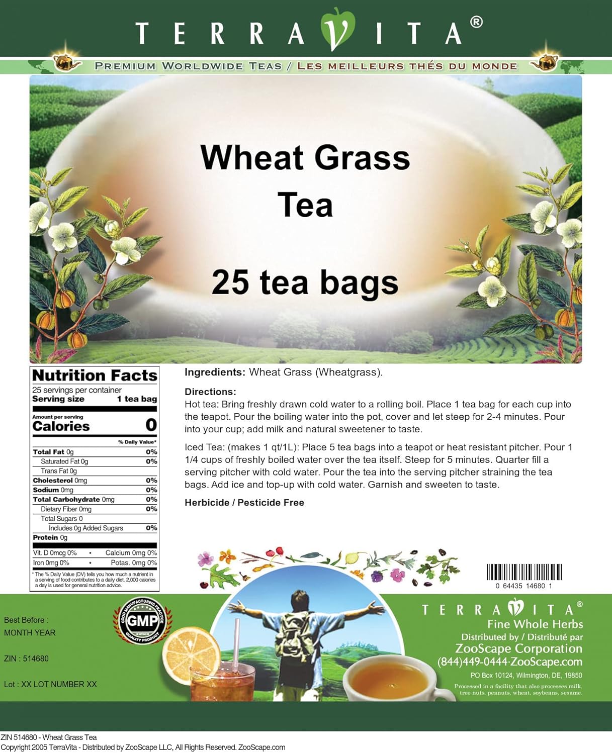Wheat Grass Tea (25 tea bags, ZIN: 514680) - 3 Pack