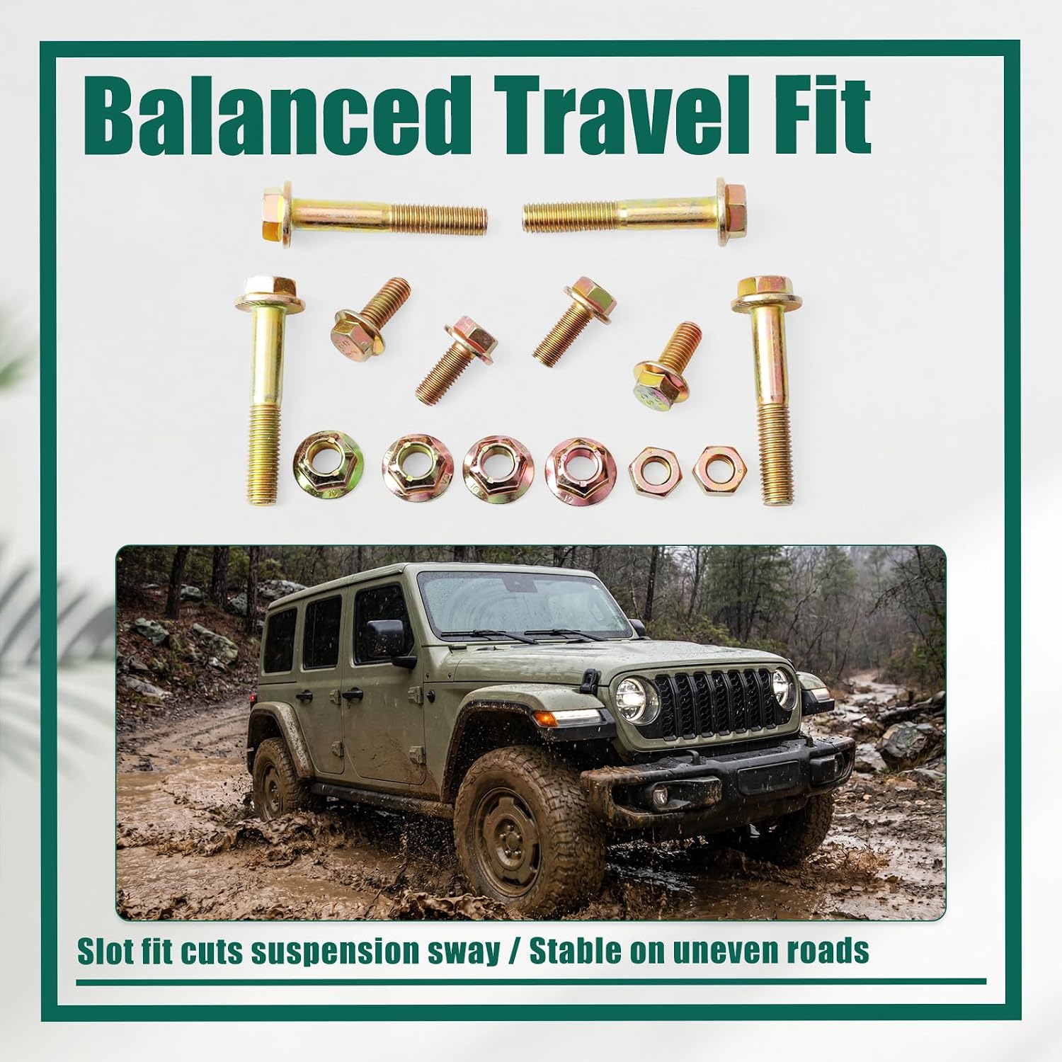 YUXIVCNE Shock Bolt Kit Compatible with Jeep Wrangler JK JKU 2007-2018