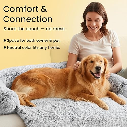 Miniatura 2 de Codi Cama grande calmante para perros, tapete protector antiansiedad para perros XL, 45 x 37 x 6 pulgadas, lavable a máquina, esponjosa y acogedora