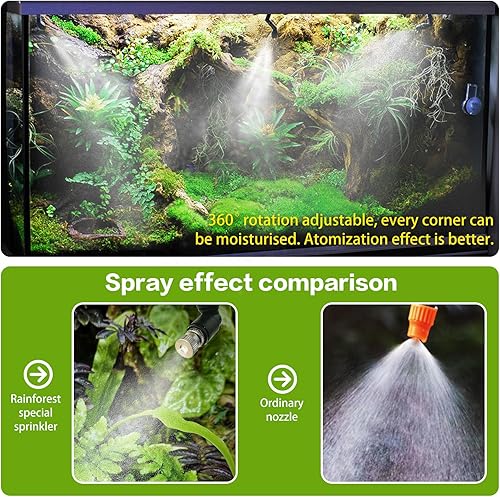 Miniatura 24 de Nebulizador automático de reptiles para terrario, humidificadores de terrarios temporizados para camaleón, lagarto, serpiente, tortuga/rana