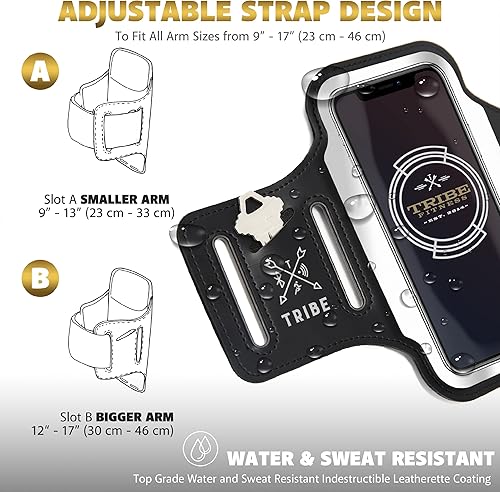 Miniatura 5 de TRIBE - Brazalete portateléfono para correr compatible con dispositivos iPhone y Galaxy diseño deportivos para mujeres hombres correr trotar caminar