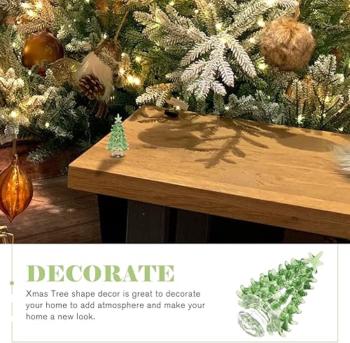 Miniatura 4 de Abaodam Figura de árbol de Navidad de cristal, colección de decoración de árbol de Navidad, decoración de sueños, colección de mesa, decoración de