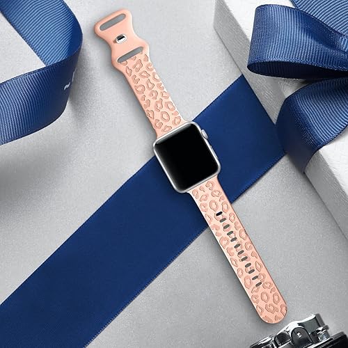 Miniatura 6 de Correas grabadas de leopardo compatibles con Apple Watch Band de 1.614 in, 1.575 in, 1.496 in, 1.929 in, 1.772 in, 1.732 in, 1.654 in, correa