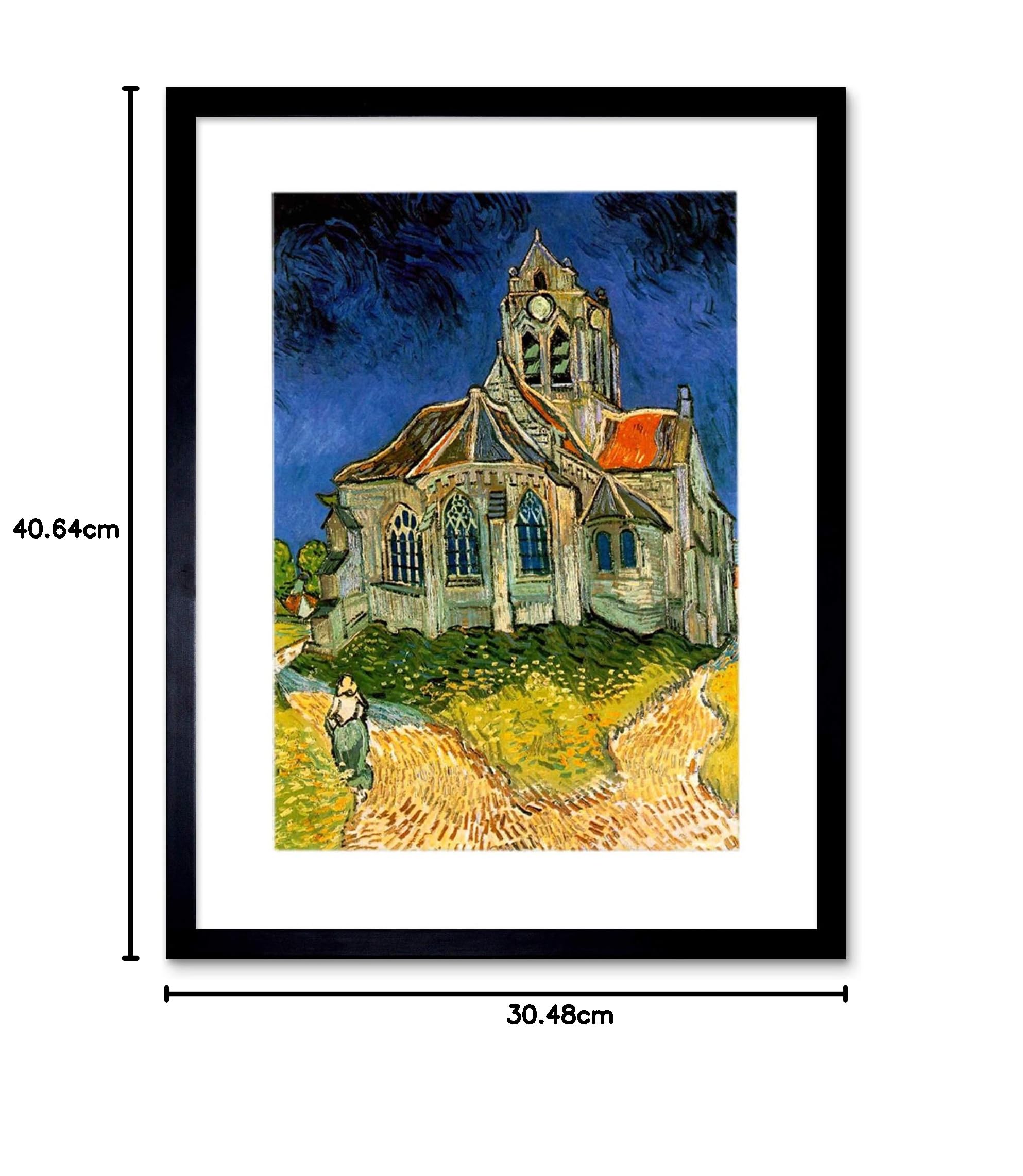 Amazon｜Van Gogh Church At Auvers 1890 Painting Picture Framed