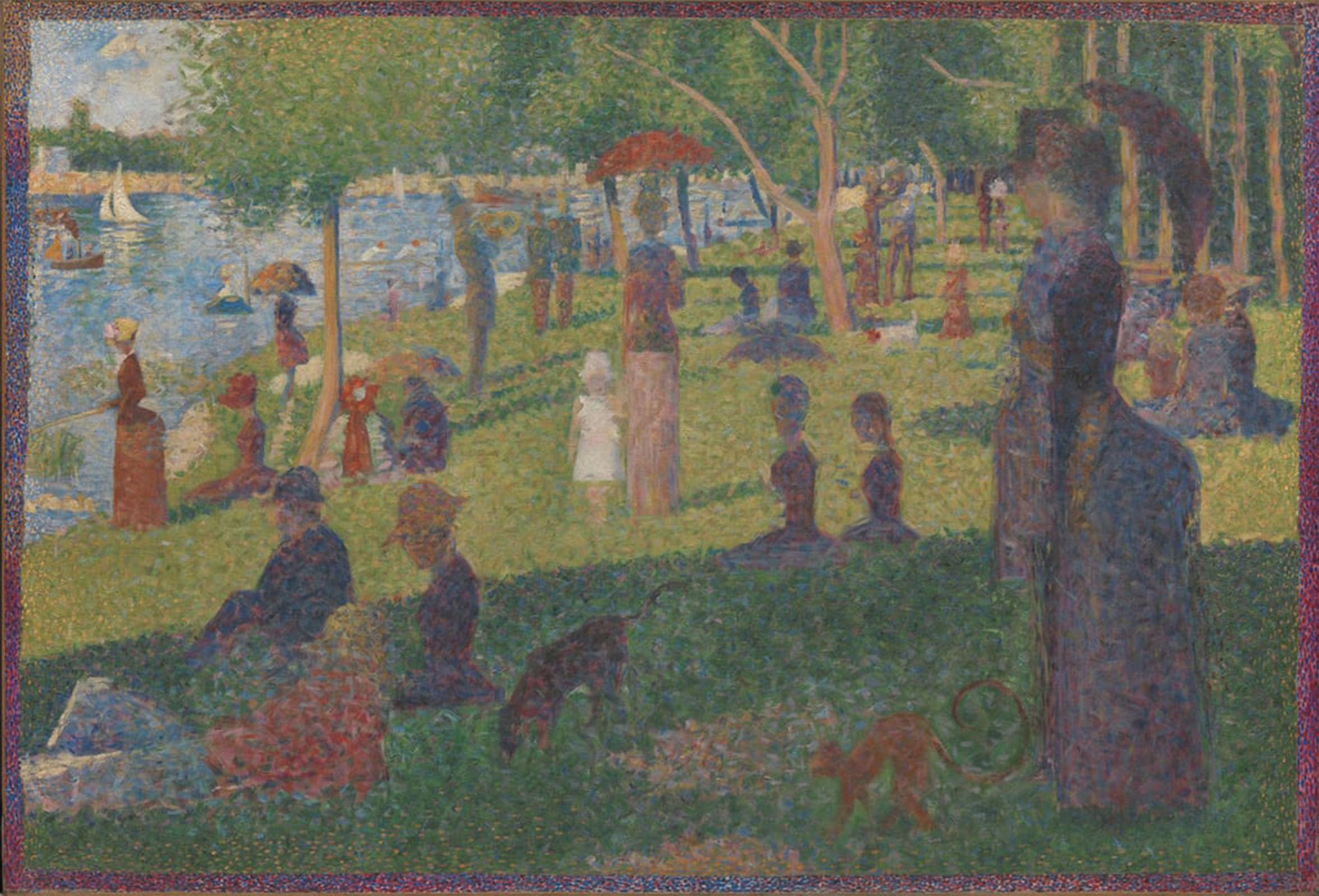 POSTERIIk Famous Modern Artwork Art Mural Study for a Sunday on Lajatte by Georges Seurat Oil Paintings Pictures for Home Decor 60x90cm