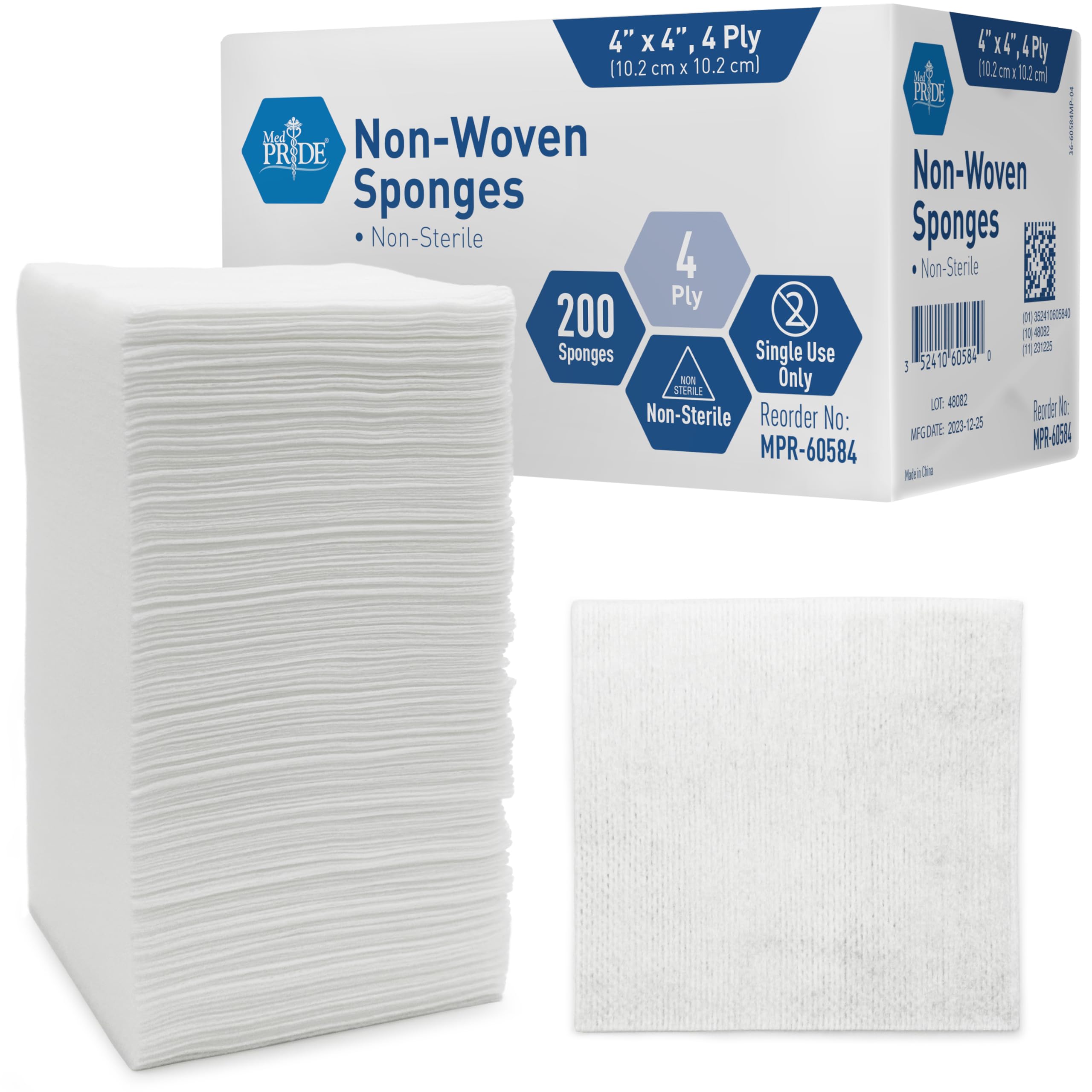 Amazon.com: MED PRIDE Non-Woven Non-Sterile Surgical Sponges 200