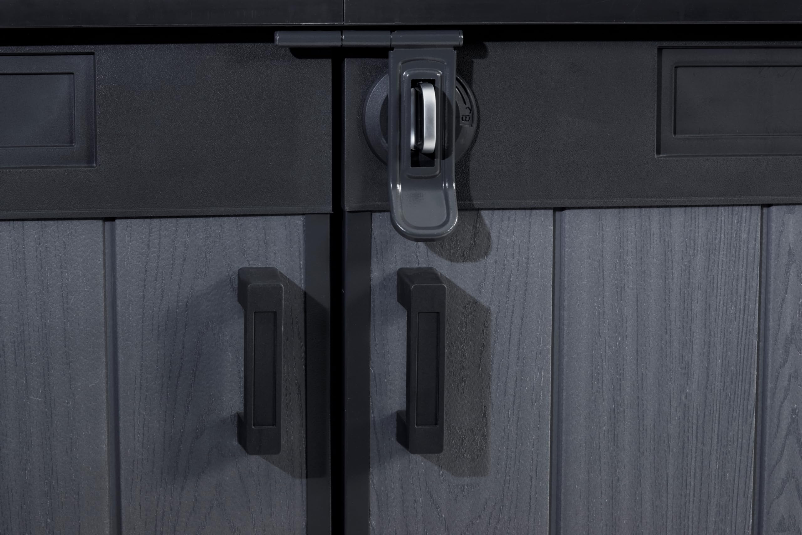 Keter Porta Attrezzi da Esterno Cortina Mega, Ideale per il Giardino, Grigio Scuro, 190,5x109,3x132,5H cm, 2020L