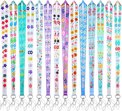 Marspark 14 cordones de primavera para insignias de identificación, llaveros florales, flores a granel para profesores de temporada, suministros de