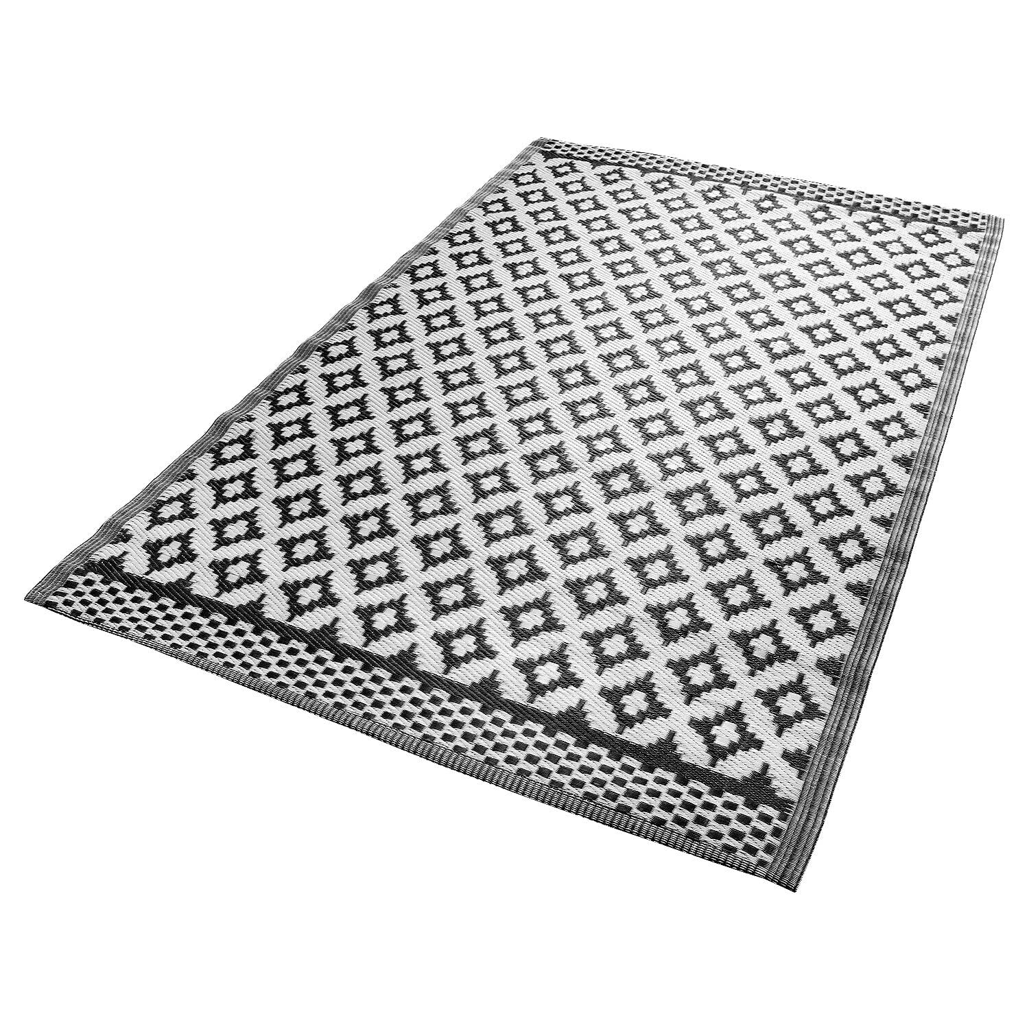 AGP ADVANCED GLOBAL PRODUCTIONS Patio Garden Mat Large Indoor Outdoor Rug PP Washable Weatherproof Waterproof (Dark Grey)