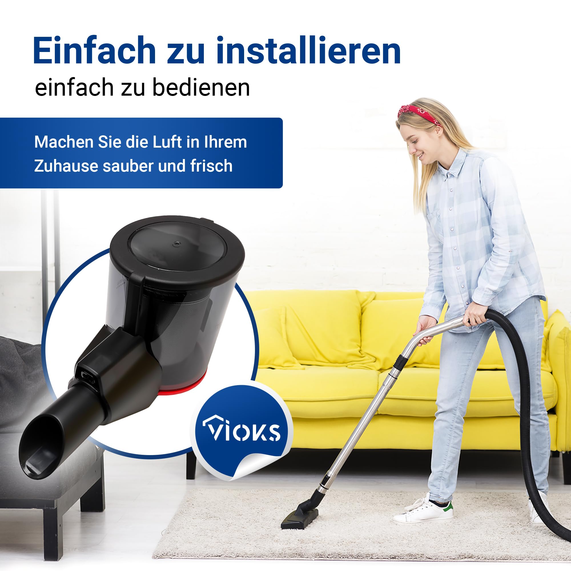 VIOKS Depósito de polvo con filtro aspirador de repuesto para Bosch 12040144 | Filtro + filtro permanente, para aspiradora Bosch Unlimited inalámbrica de mano BBS7 BCS7 BKS7 BSS7 BSS7