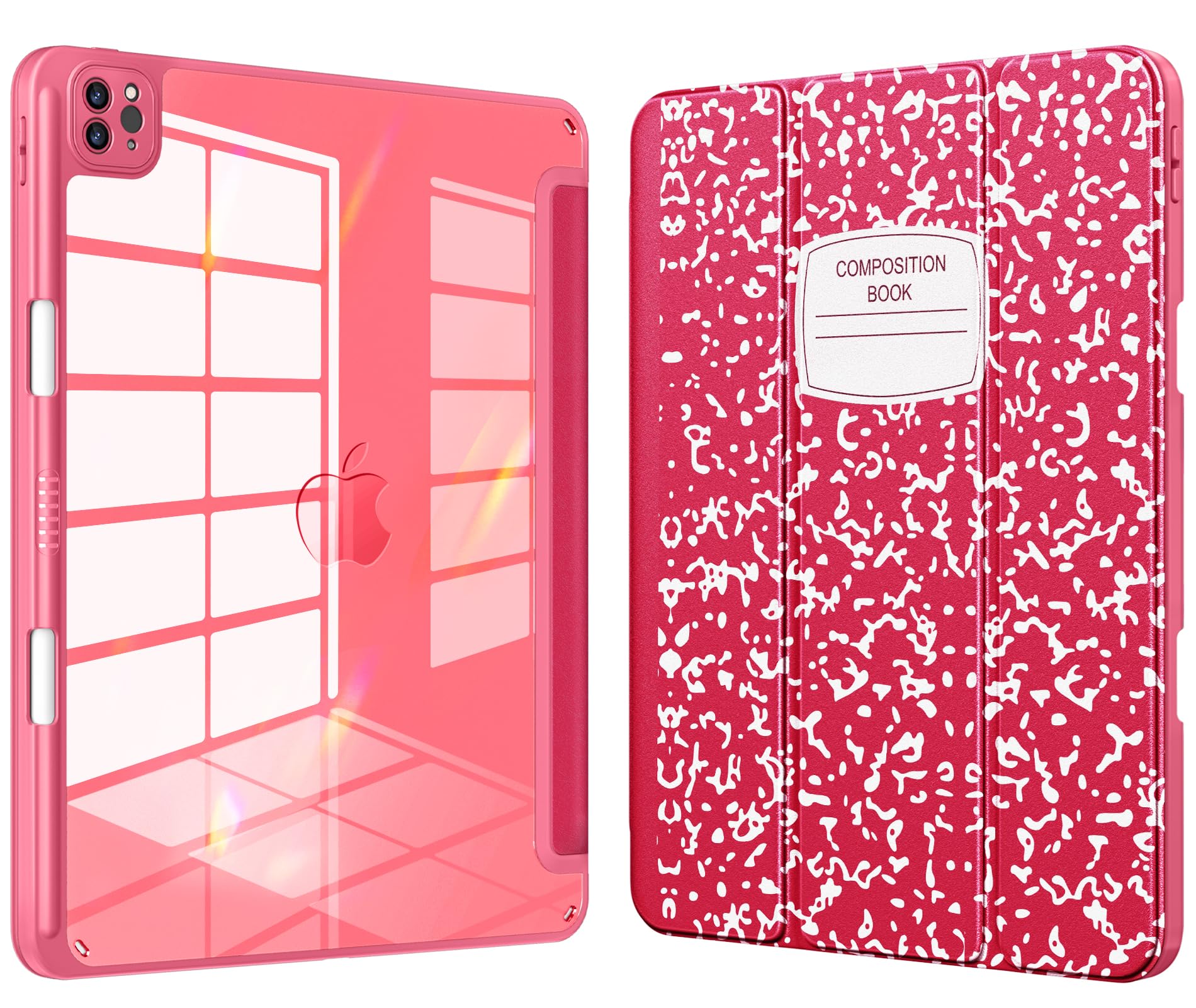 VIKESI for iPad Pro 11 Inch 4th/3rd/2nd/1st Generation Case, iPad Air 11-inch / 5th / 4th Generation Case with Clear Back,Pencil Holder,Auto Sleep/