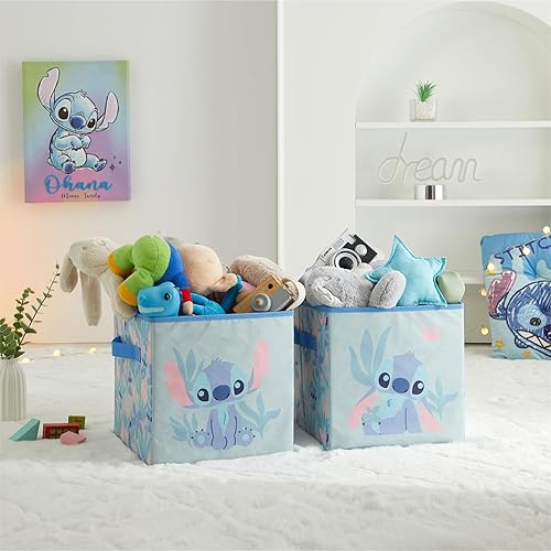 Miniatura 64 de Idea Nuova Disney Minnie Mouse - Juego de dos espaciosos cubos de almacenamiento plegables, 10 x 10 pulgadas, Minnie Mouse / rosa Tiburón bebé,Baby