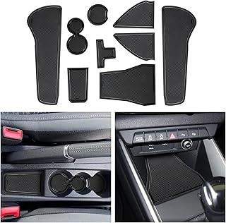 CDEFG Compatible with Audi A1 GB 2019-2023 2024 2025 Rubber Mats Centre Console Non-Slip Mats Non-Slip Car Rubber Mat A1 Sportback 2024 Accessories (Black)