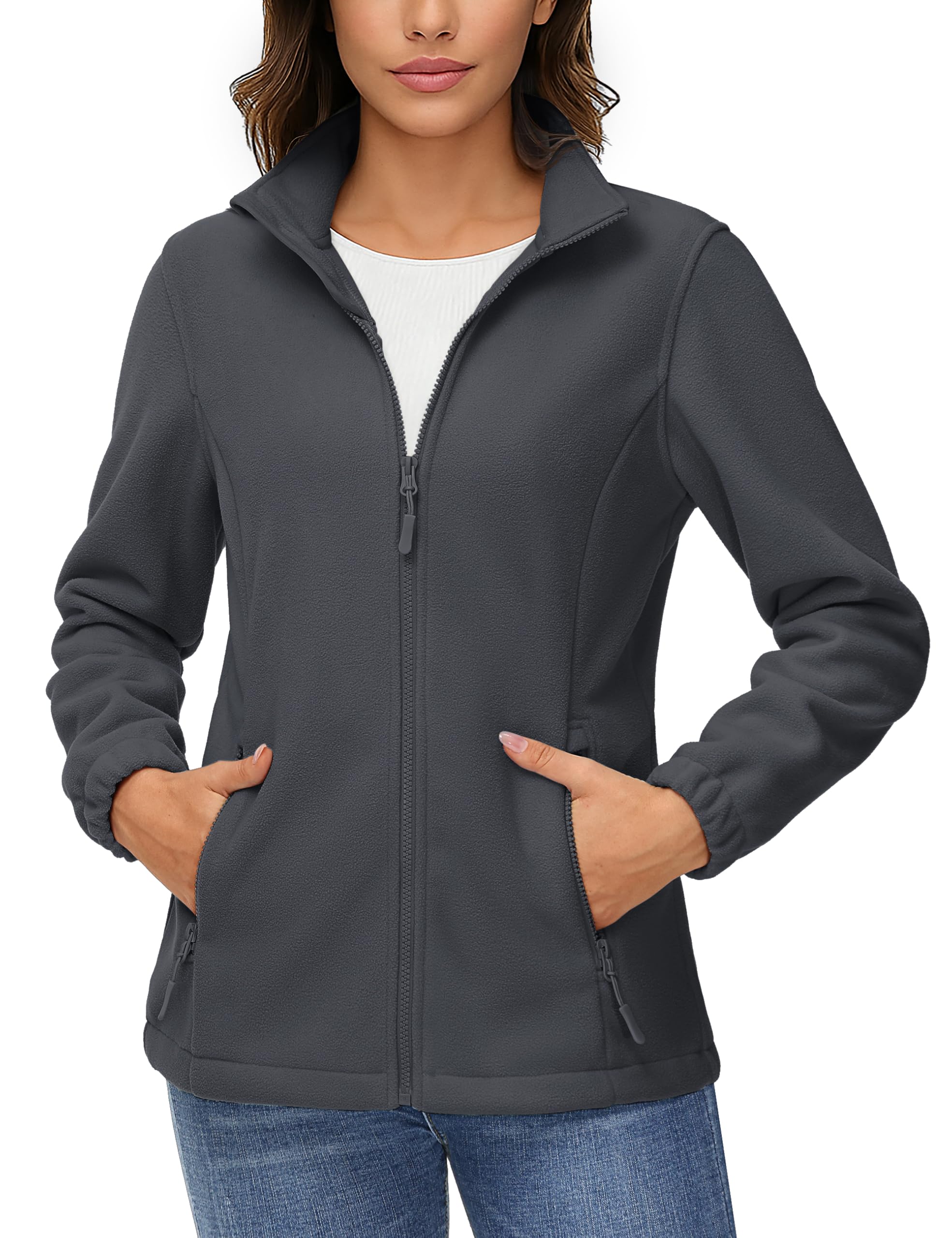 TACVASEN Women's Fleece Jacket in grey