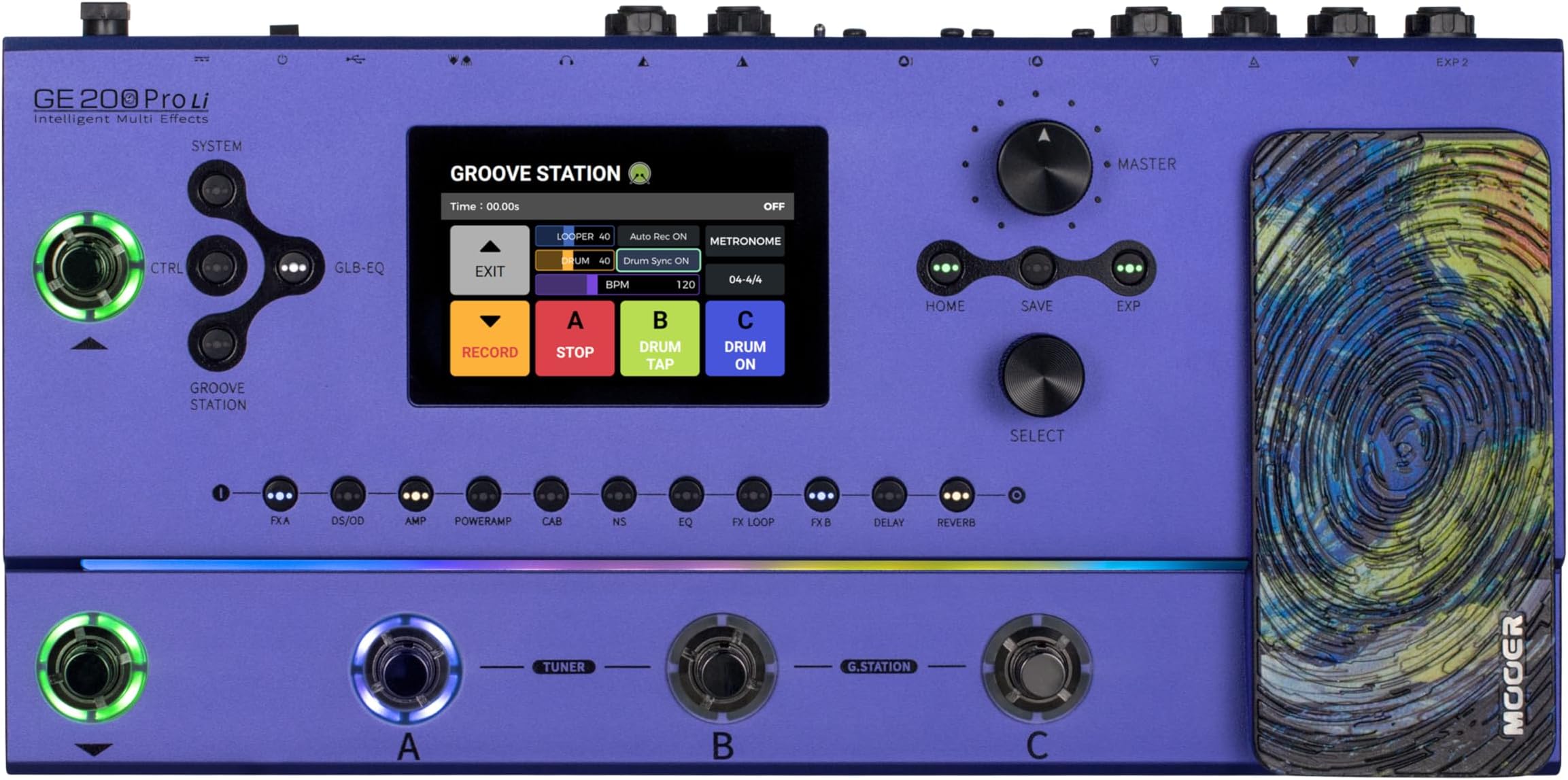 GE200 Pro Li Amp Modelling Guitar Multi Effects Pedal, Battery Powered, All in One Guitar Processor for Live Show and Studio Recording