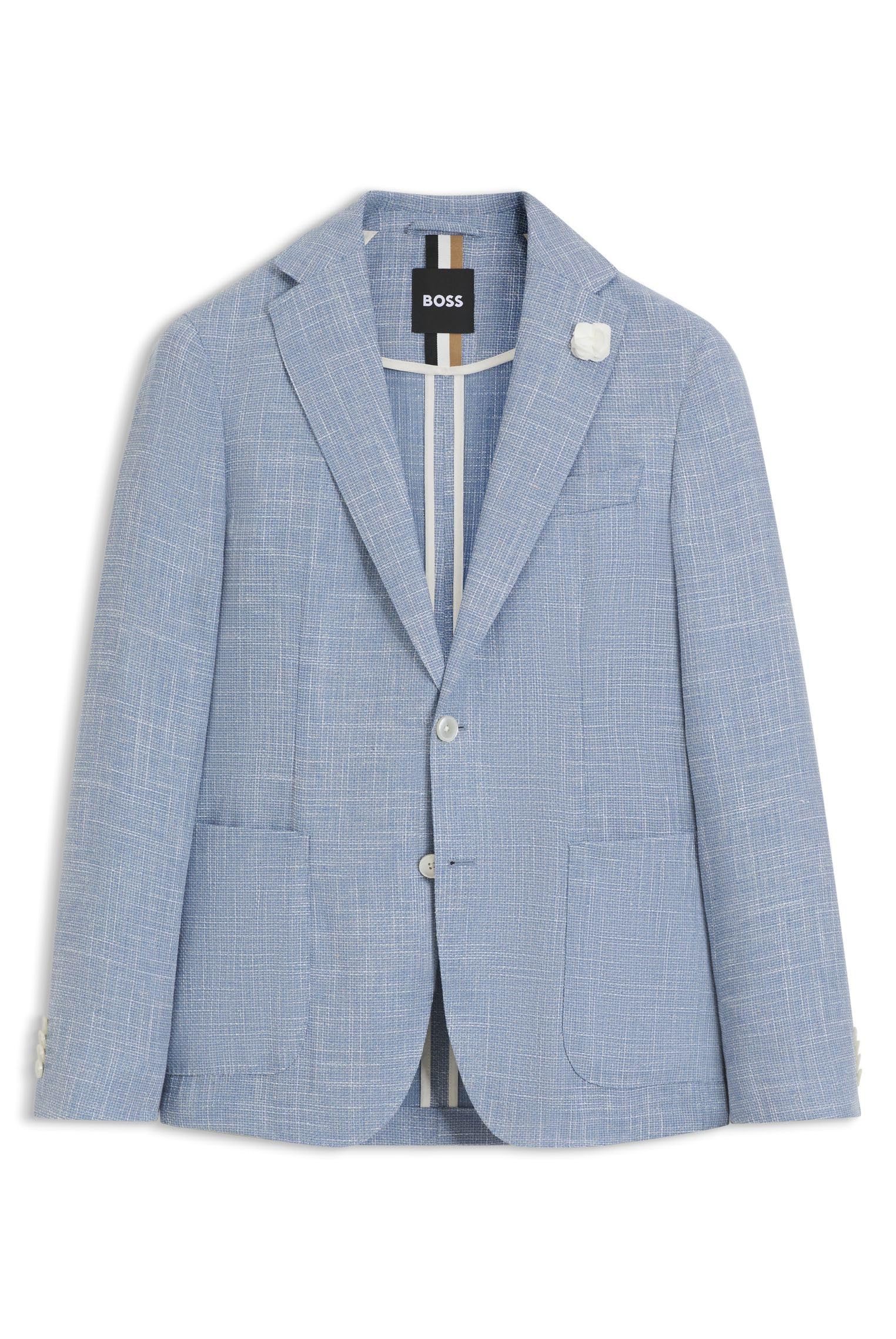 BOSS Slim-fit Sakko Aus Fein Gemustertem Gewebe
