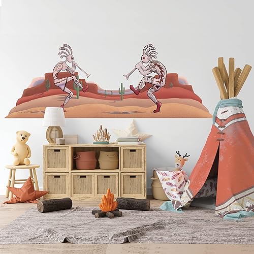 Miniatura 10 de Adhesivo de pared con diseño de búho, diseño de nativos americanos del suroeste, decoración de la habitación de los niños, adhesivo de vinilo
