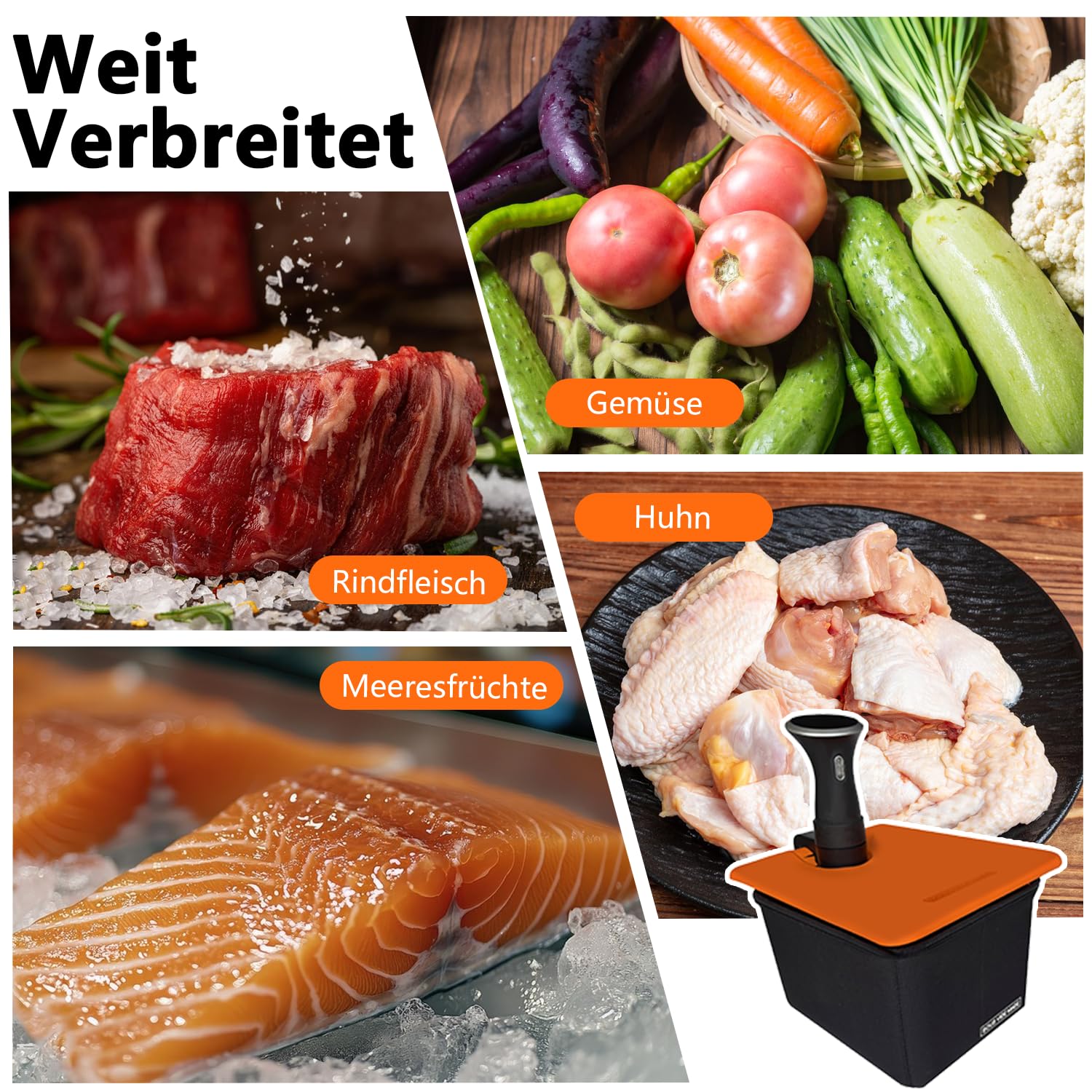 Sous Vide Behälter 12L, Sous Vide Container mit Deckel und Rack ür Sous Vide Stick Garer, Multifunktionaler Transparenter Behälter Geeignet für Fisch Fleisch und Gemüse (Set)