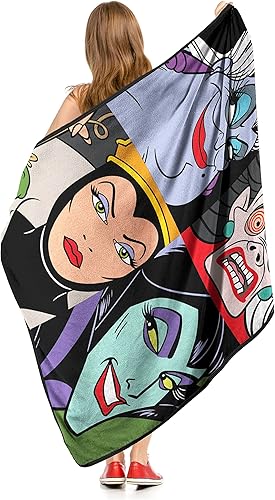 Miniatura 5 de Northwest Disney Villains Micro Raschel - Manta de 46 x 60 pulgadas, Retratos del mal