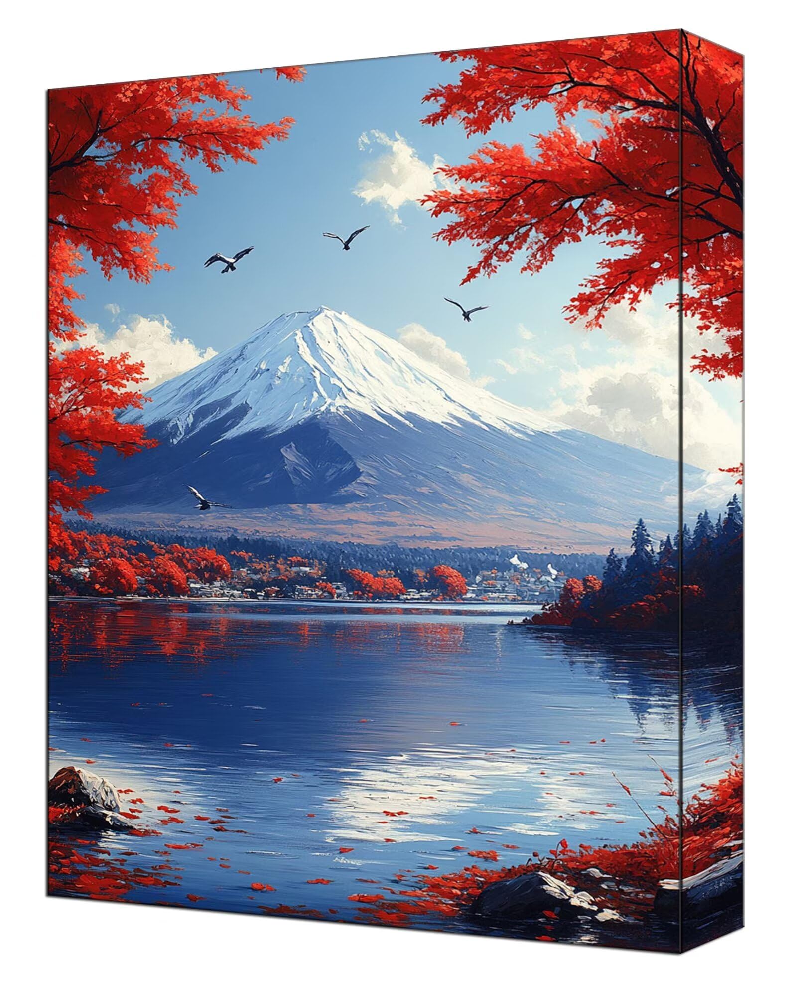 Snow Mountain zestaw do malowania po numerach, dla dorosłych, kompletne zestawy do malowania drzewa po numerach, 61 x 81 cm, kolorowe płótno z farbami akrylowymi i pędzlami, dla początkujących