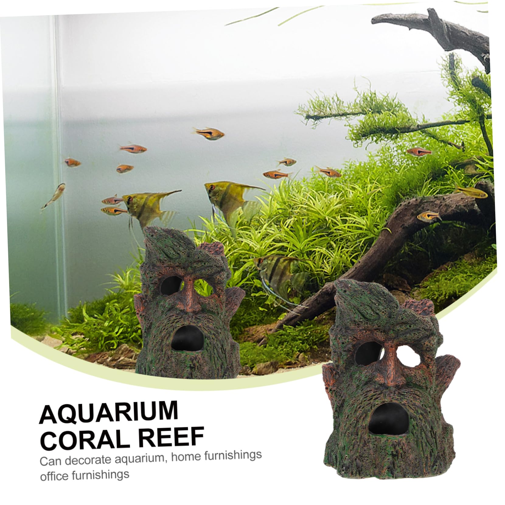 Sosoport 3 Pièces cachette d'aquarium décor Cacher Grotte à Poissons Automatique Chauffe-Aquarium abri pour Tortue abri Tortue abri de crevette de Poisson Ornement en résine Naturelle