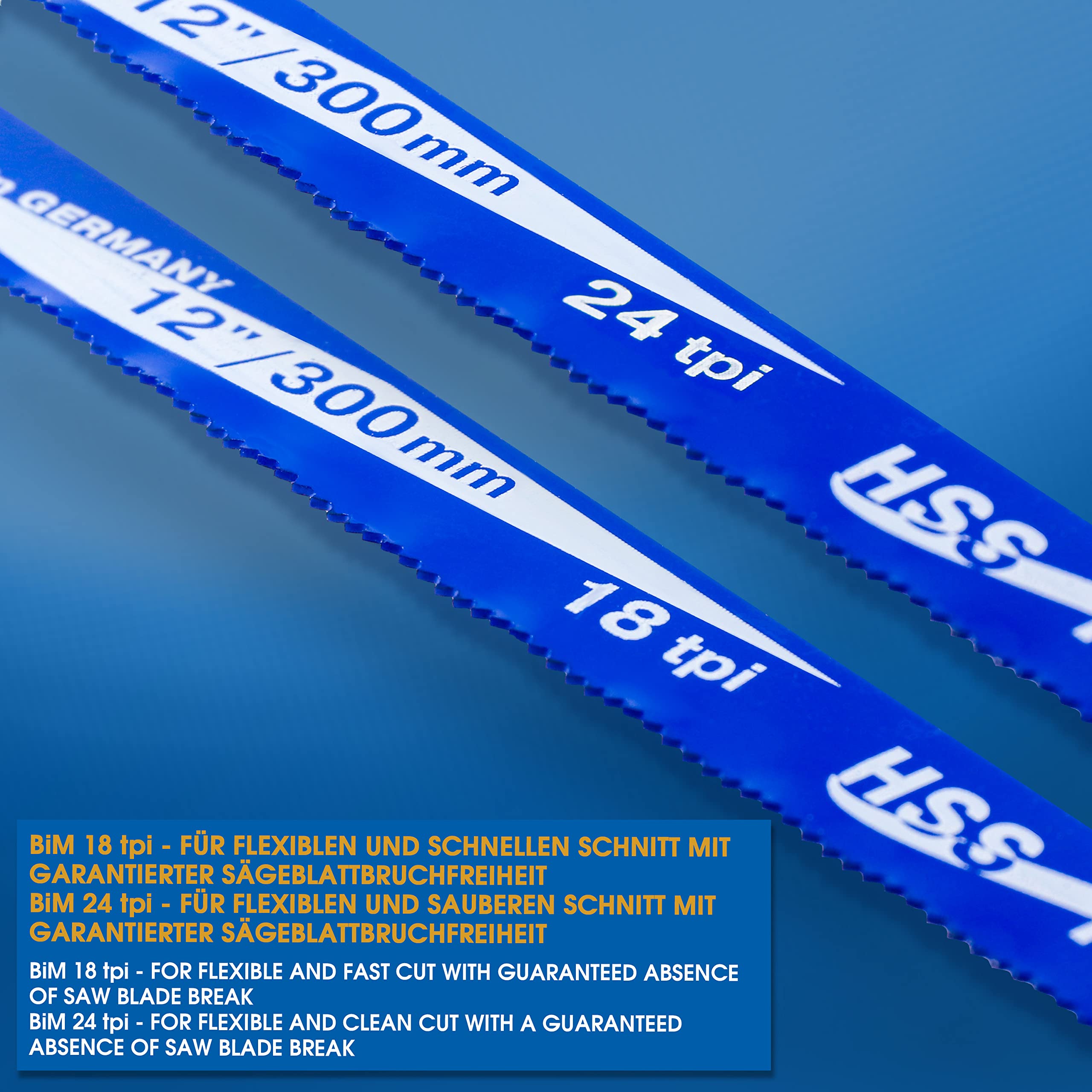 Lame Per Seghetto Ad Arco S&amp;R - Set 4 Pezzi Da 300mm, Cromo Molibdeno E Bimetalliche, Made In Germany