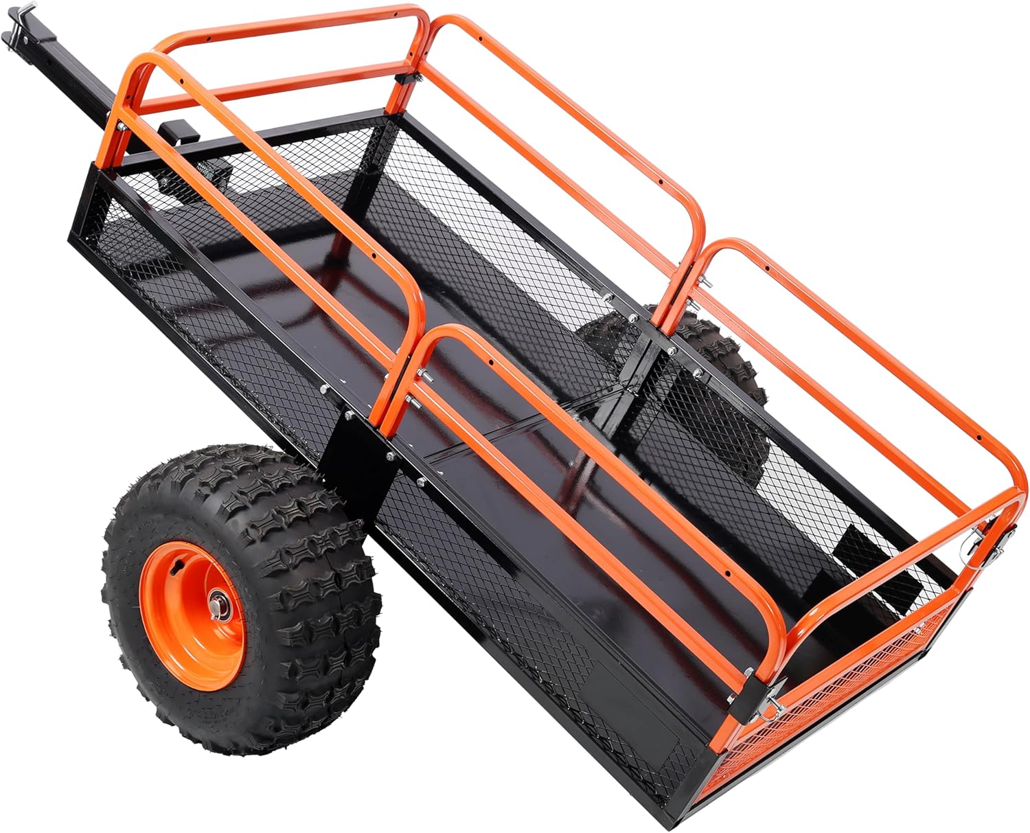 GOWE Heavy-Duty Tow-Behind Dump Cart 1500 lbs Load Capacity for ATV UTV Lawn Mower Tractor Yard Garden Farm Hauling