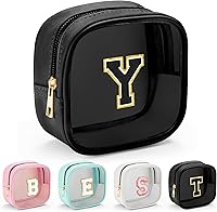 Vista 85 de YOOLIFE - Bolso transparente con iniciales para artículos de aseo personal para mujer, bolso de maquillaje y cosméticos impermeable, regalos de San