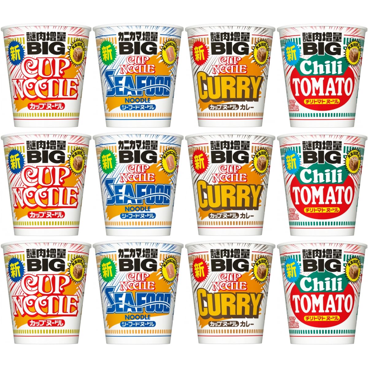 日清食品 カップヌードルBIG 詰め合わせ 4種12食 (メーカ都合により画像と違うフレーバーが入る場合があります)