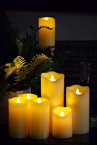 Miniatura 8 de HoogaLife Velas sin llama, 3 piezas de efecto de llama parpadeante (3 pulgadas de profundidad x 4 pulgadas de alto, 5 pulgadas de alto, 6 pulgadas),