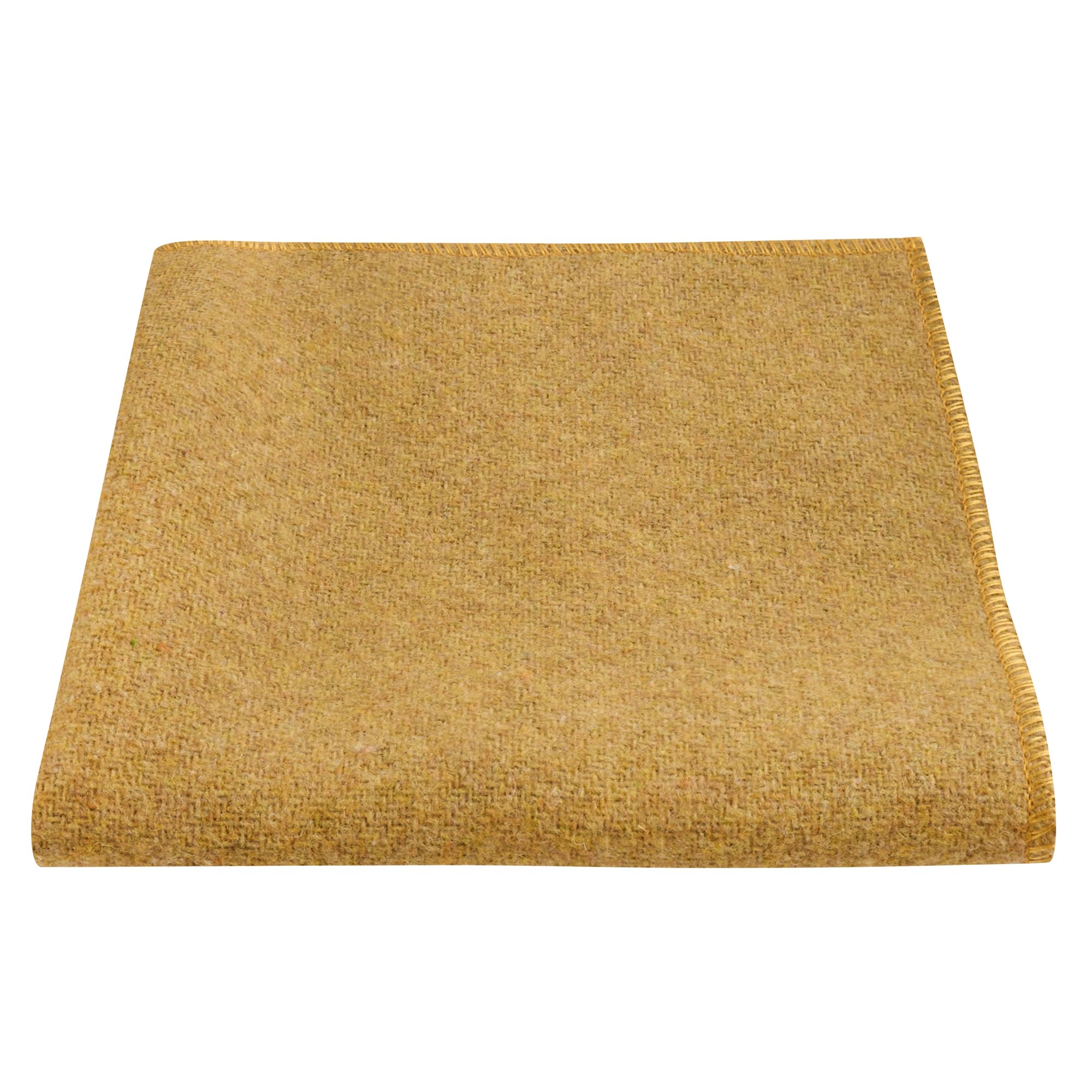 King & Priory Men's Mustard Woven Wool Pocket Square, Handkerchief